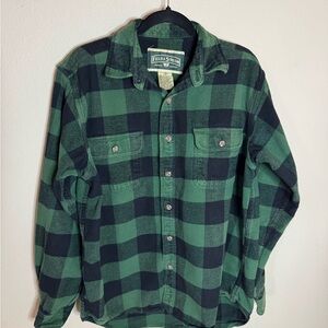 Field & Stream Green Buffalo Plaid Flannel Shirt LT